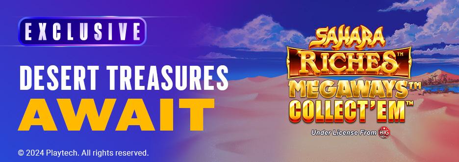 Sift through the sand for Big Wins in the NEW Sahara Riches MegaWays: Collect 'Em slot game