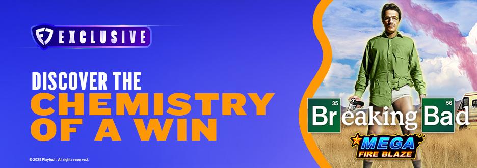 Step into the world of Breaking Bad and try to claim your fortune when you play Mega Fire Blaze: Breaking Bad – exclusively on FanDuel Casino!  Step into the world of Breaking Bad and try to claim your fortune when you play Mega Fire Blaze: Breaking Bad – exclusively on FanDuel Casino!