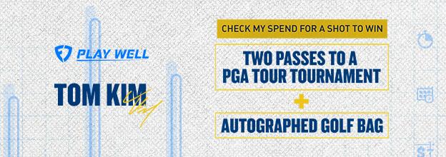 Opt-In & Check your My Spend page anytime in May for a chance to win a signed golf bag from Tom Kim & a trip to the FedEx Cup Playoffs in Memphis at the Fedex St. Jude Championship!