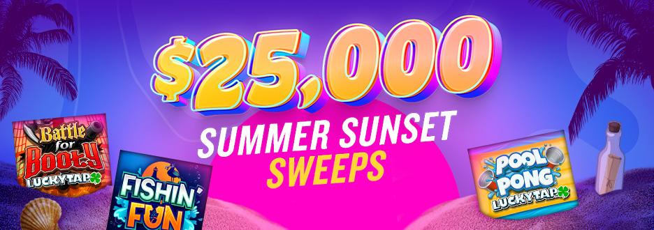 Earn an entry every $25+ on select games like Battle For Booty & 10x Wild Glory in the $25K Summer Sunset Sweeps! Live thru 9/1.
