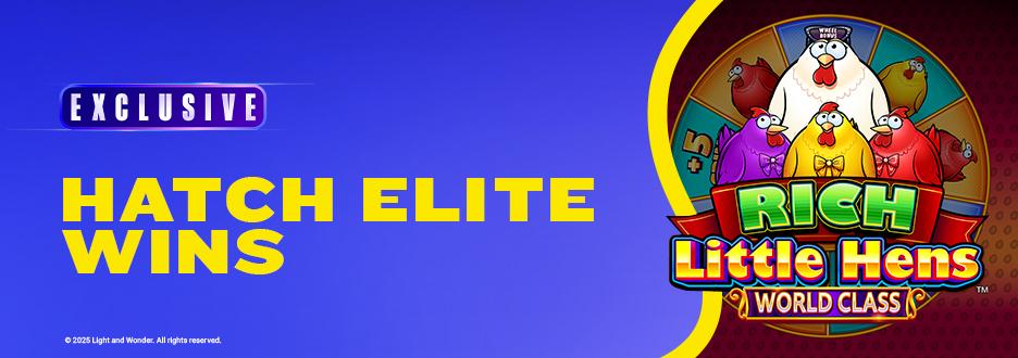 Step inside the henhouse and look to hatch elite wins when you play Rich Little Hens World Class – only available on FanDuel Casino.
