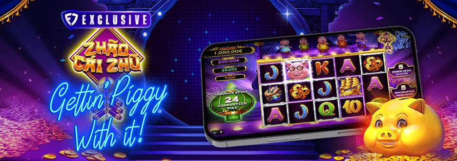 Spin for the chance to find your festive fortune when you play Zhao Cai Zhu Gettin' Piggy With It, only on FanDuel Casino!