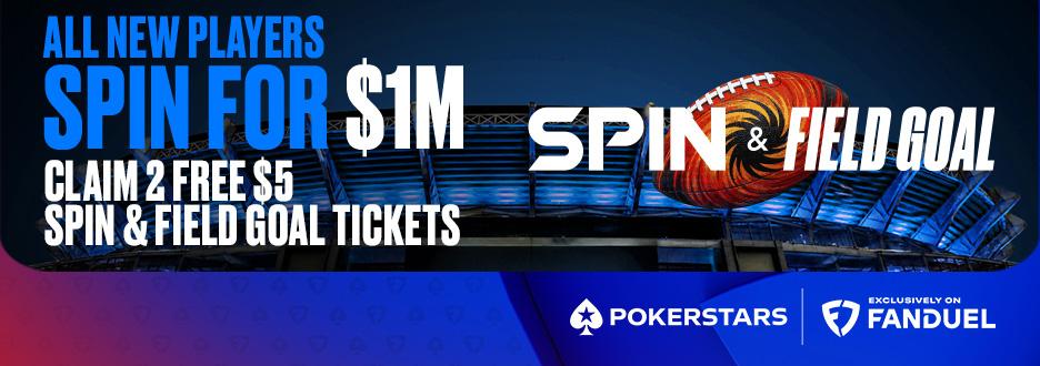 Spin & Field Goal: $1M is still up for grabs! New players claim 2 FREE tickets!