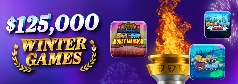 The torch is lit! Play our Winter Games for your shot at the $5,000 Bronze, $10,000 Silver or $25,000 Gold Prize + weekly prizes! Closing ceremony is 2/23 – don’t miss your chance.