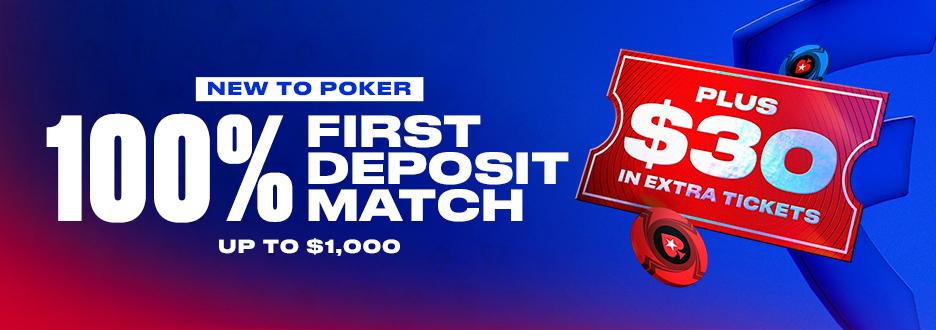 Opt in and deposit $10 or more to get a $1,000 Poker Bonus