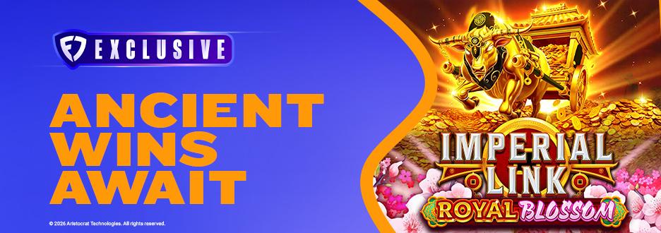 Summon the mighty bull for your chance at big wins when you play the new Imperial Link Royal Blossom slot game–only on FanDuel Casino!