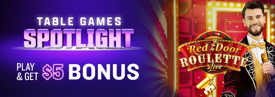 Opt in and play $50+ on Red Door Roulette to get $5 in Casino Bonus! Don’t wait – offer ends Thursday 6/11.