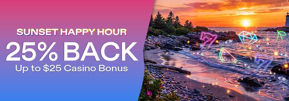 Receive 25% Back up to $25 on ALL Net Losses from 4-6PM ET today! 