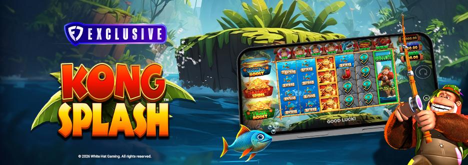 Spin for your chance to reel in big wins when you play Kong Splash – exclusively on FanDuel Casino! 