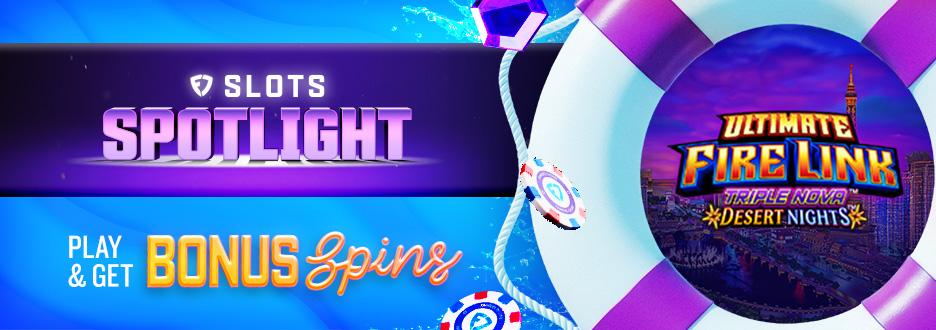 Opt in and bet $50+ on Ultimate Fire Link Triple Nova: Desert Nights to get 15 Bonus Spins. Don’t wait! Offer ends 8/27
