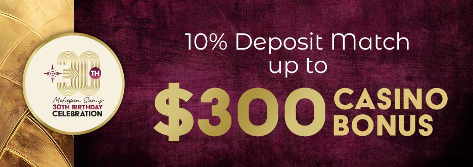 Receive a 10% Deposit Match up to $300. Offer ends September 7, 2026 at 11:59pm ET.