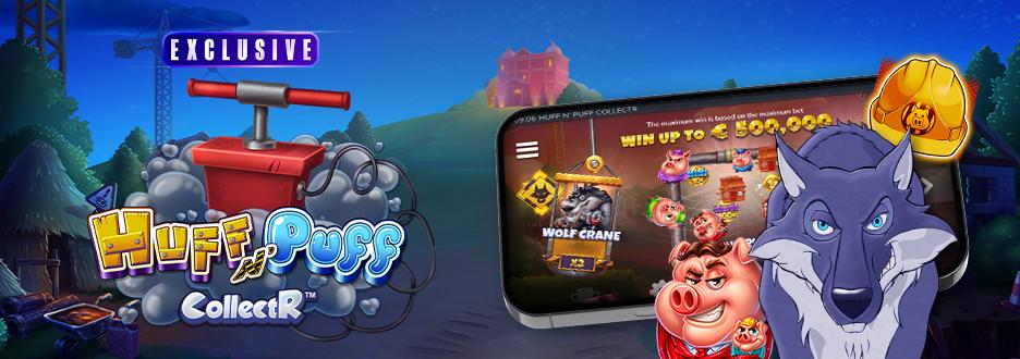 The worlds of Huff N' Puff and Pirots collide in the all-new Huff N' Puff CollectR slot game. It's the fun of both fan-favorite games combined into one epic slot!