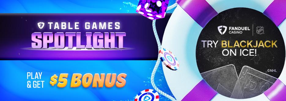 Opt in and play $50+ on FanDuel NHL Blackjack to get $5 in Casino Bonus! Don’t wait – offer ends Thursday 10/1