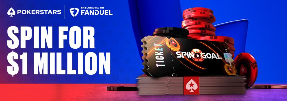 Play $5 Poker Spin & Goal for FREE. All players get one free spin for a chance at $1M.