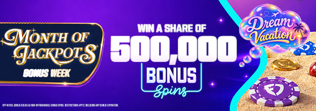 Welcome to the FINAL Week of Month Of Jackpots!!! Opt-in now and wager $10+ 4/4 DAYS on Slots to earn an equal share of 500,000 Bonus Spins🎉🎰