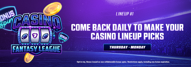 Welcome to the Casino Fantasy League! Opt-in and Come back daily to make your lineup pick and get the chance to win up to 100 bonus spins! 🏈🏈🏈